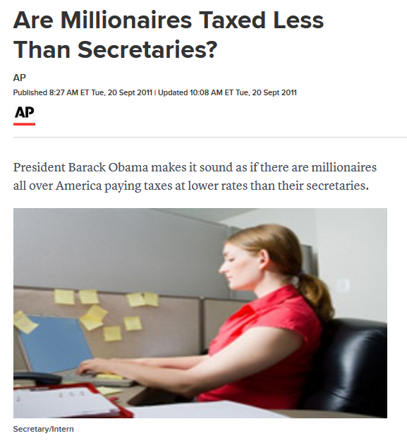 AP: Are Millionaires Taxed Less Than Secretaries?