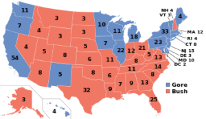 Electoral College map, 2000 presidential election (Wikipedia)