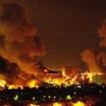 The beginning of the Iraq invasion