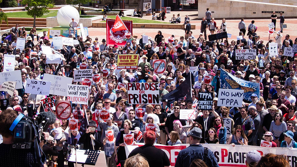 Anti-TPP rally, New Zealand (cc photo: Neil Ballantyne/Wikimedia)