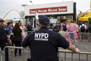 NYPD at Coney Island (photo: Andrew Kelly/Reuters)
