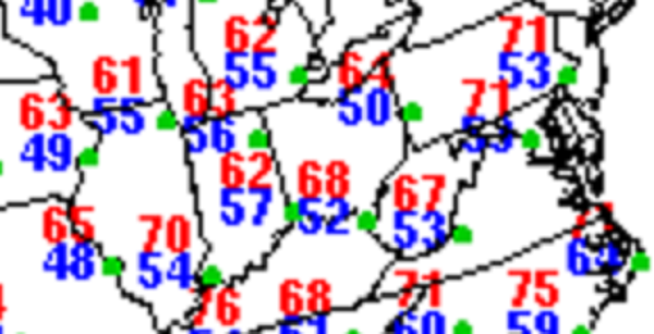 NOAA temperature map (12/14-15/15)
