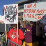 Washington Post photo of a protest against Native American mascots (photo: John McDonnell/Washington Post)