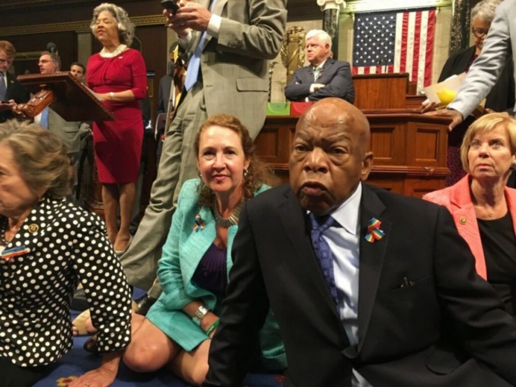 House members sitting in on the House floor. (photo: Rep. Chellie Pingree)