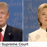 Donald Trump and Hillary Clinton debate (image: CNN)
