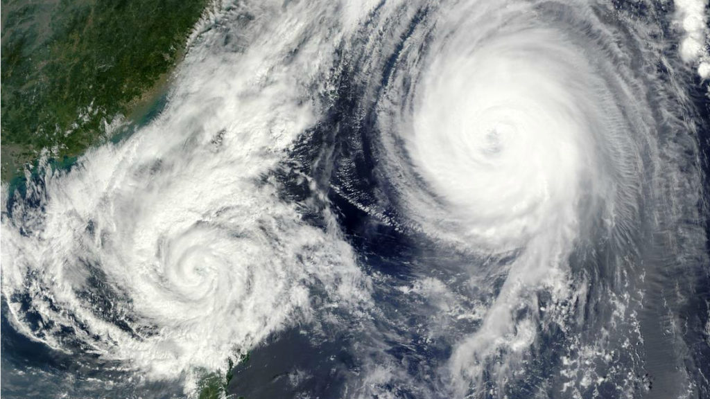 Double typhoon in the Pacific, 2009 (photo: NASA)