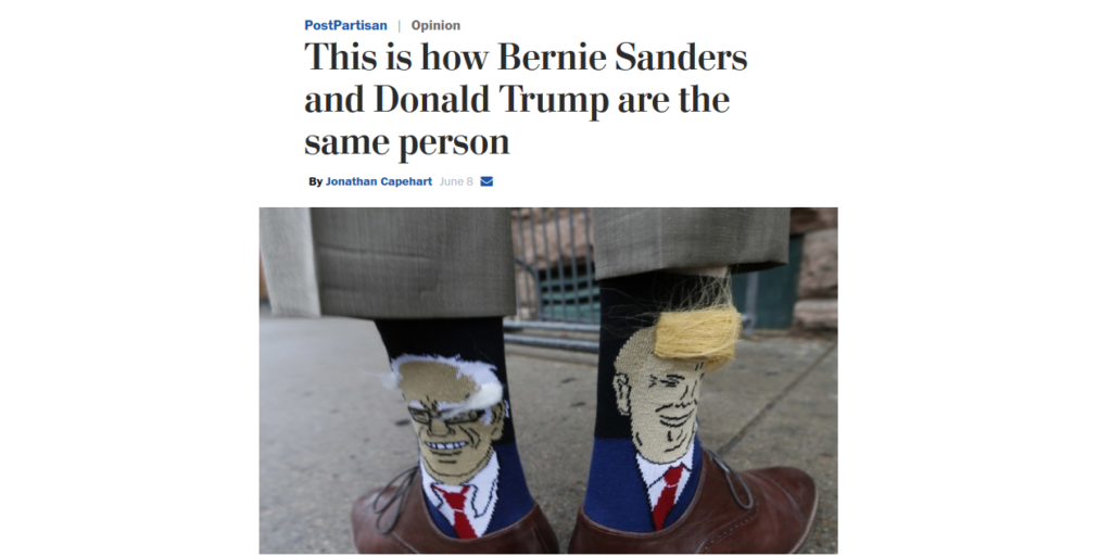 Washington Post: Bernie Sanders and Donald Trump Are the Same Person