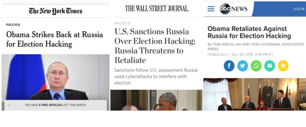 Headlines on 'Election Hacking'