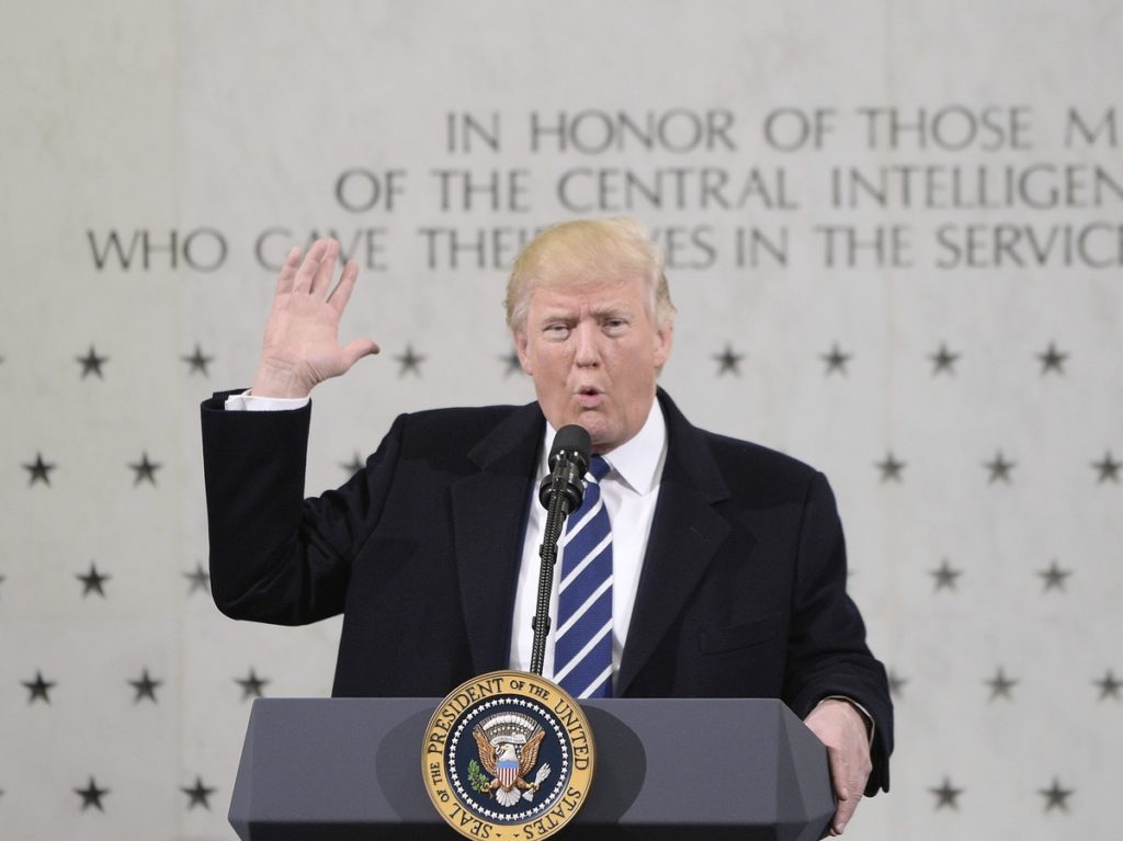 Donald Trump at the CIA (photo: Olivier Doulier/Getty)