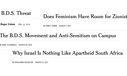 NYT’s BDS Debate Excludes BDS Proponents