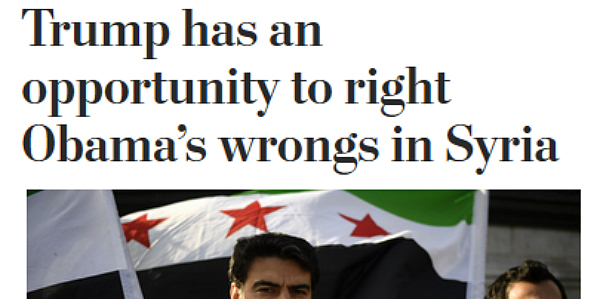 WaPo: Trump Has an Opportunity to Right Obama's Wrongs in Syria