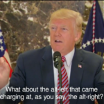 Donald Trump attacks the Alt Left (image: Independent)