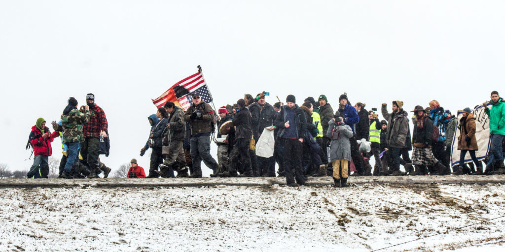 Water protectors leaving the Oceti Sakowin camp (cc photo: Dark Sevler)