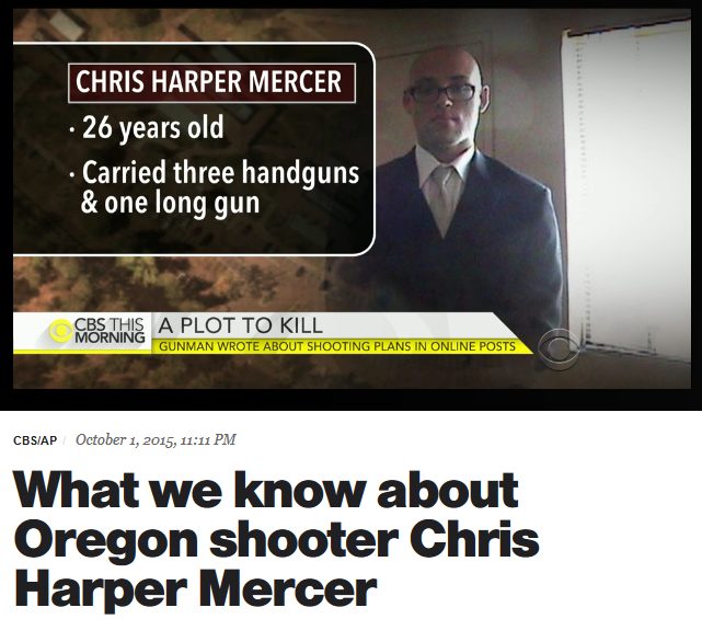 CBS: What We Know About Oregon Shooter Chris Harper Mercer
