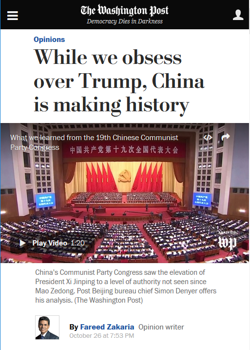 Washington Post: While We Obsess Over Trump, China Is Making History
