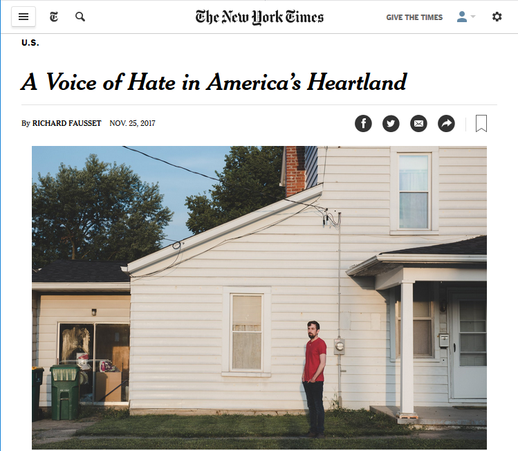 NYT: A Voice of Hate in America's Heartland