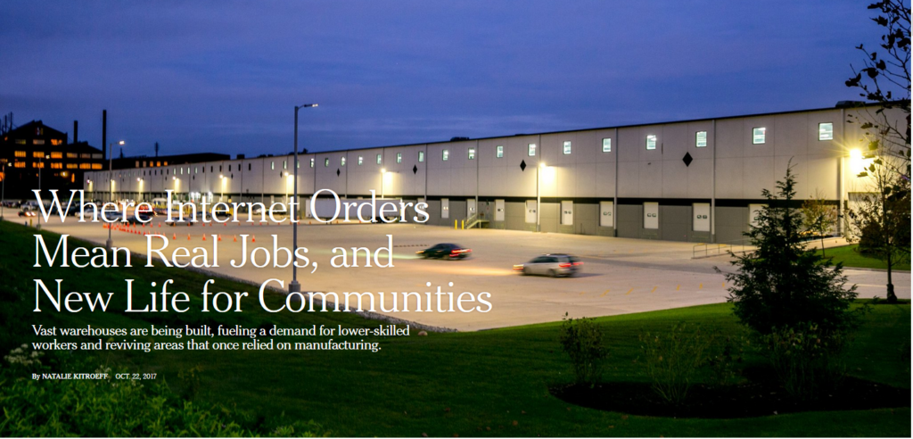 NYT: Where Internet Orders Mean Real Jobs, and New Life for Communities