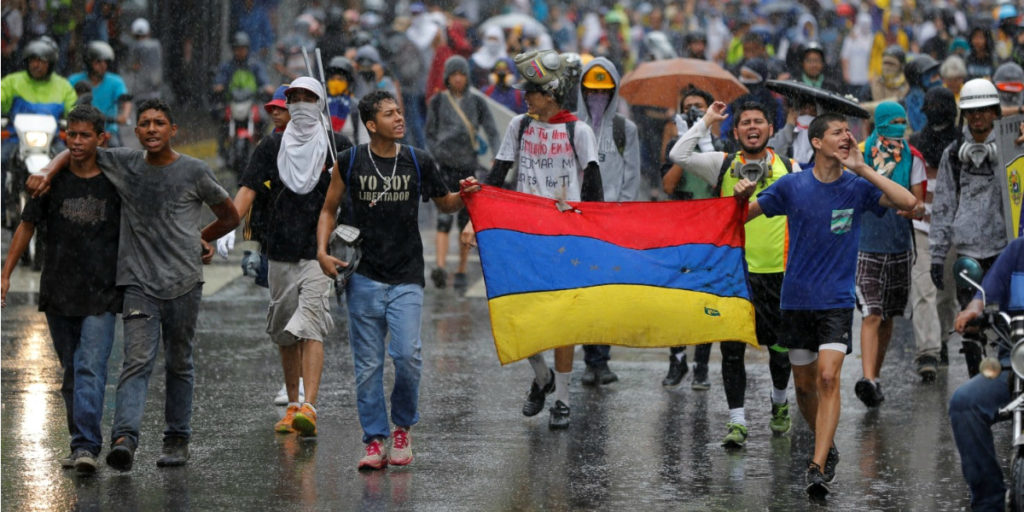 Washington Post depiction of a Venezuelan political march