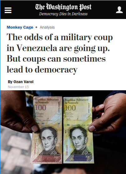WaPo: The odds of a military coup in Venezuela are going up. But coups can sometimes lead to democracy