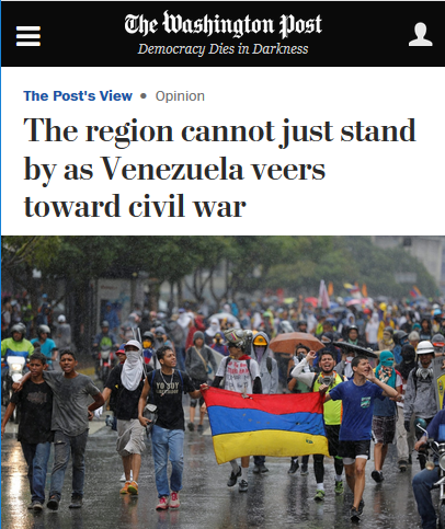WaPo: The region cannot just stand by as Venezuela veers toward civil war