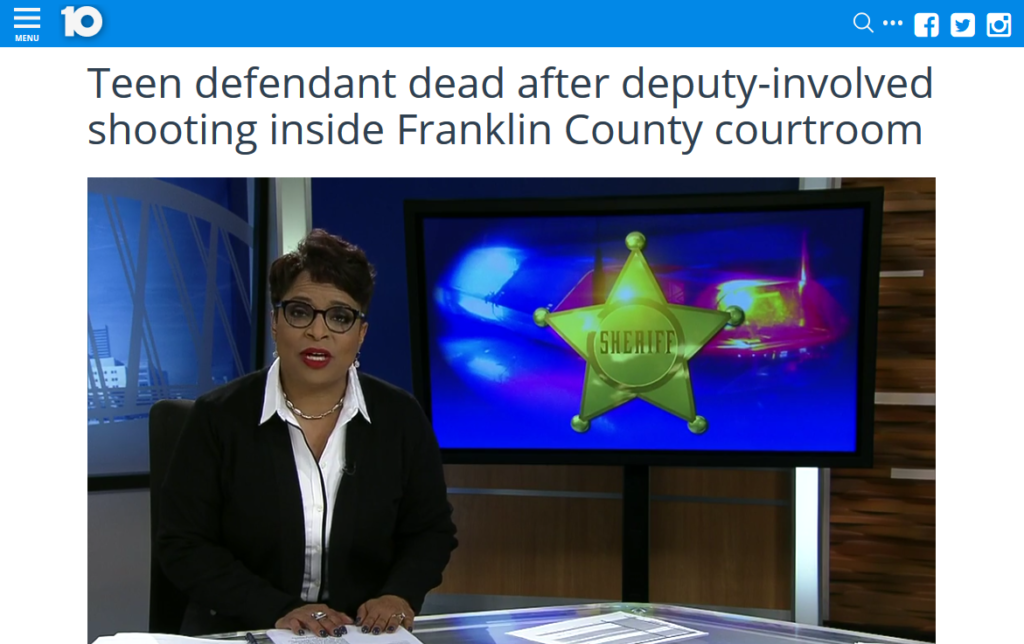 10TV: Teen defendant dead after deputy-involved shooting inside Franklin County courtroom