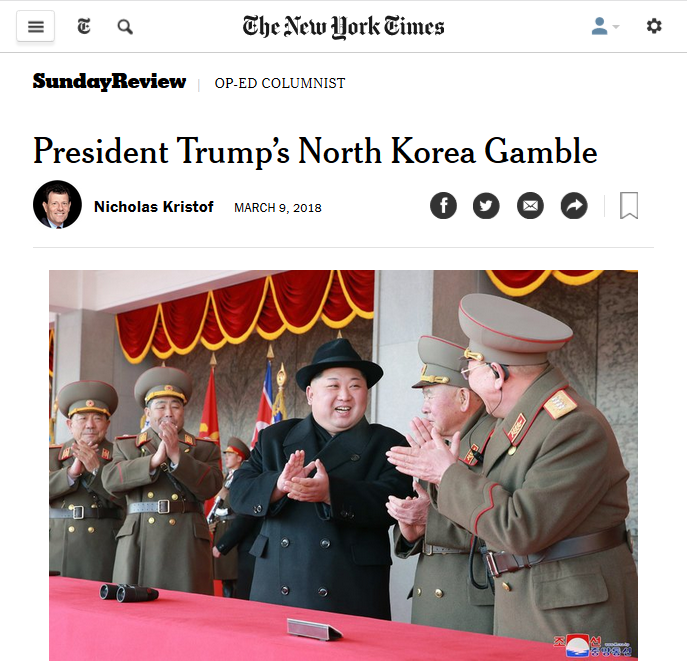 NYT: President Trump’s North Korea Gamble