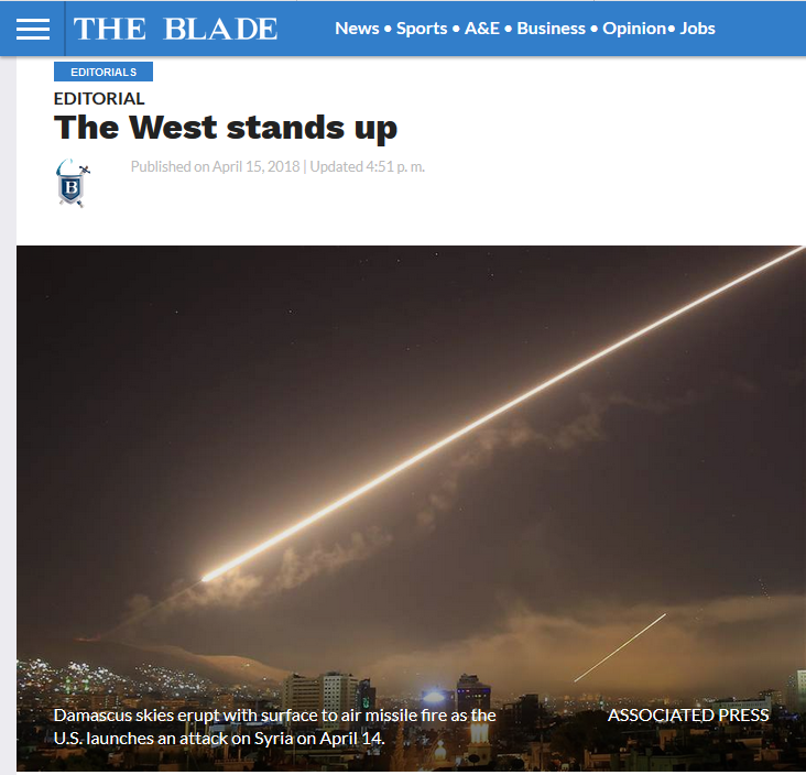 Toledo Blade: The West Stands Up