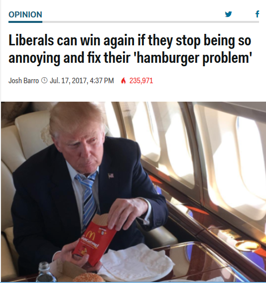 Business Insider: Liberals Can Win Again if They Stop Being So Annoying and Fix Their Hamburger Problem