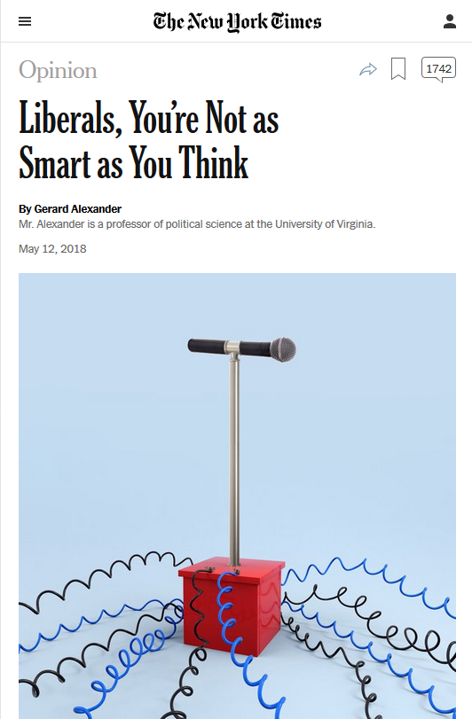 NYT: Liberals, You're Not as Smart as You Think