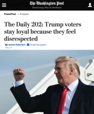 WaPo: Trump Voters Stay Loyal Because They Feel Disrespected