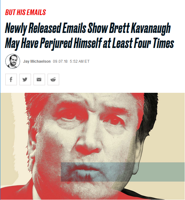 Daily Beast: Newly Released Emails Show Brett Kavanaugh May Have Perjured Himself at Least Four Times