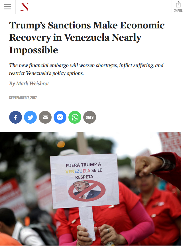 Nation: Trump’s Sanctions Make Economic Recovery in Venezuela Nearly Impossible