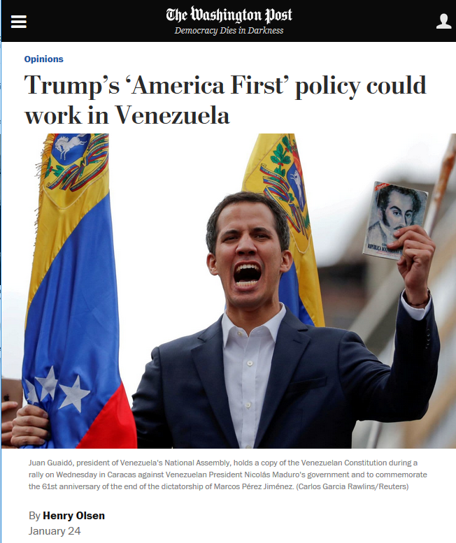 Washington Post: Trump’s ‘America First’ policy could work in Venezuela