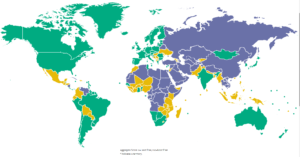 Freedom House's map of "Freedom in the World"
