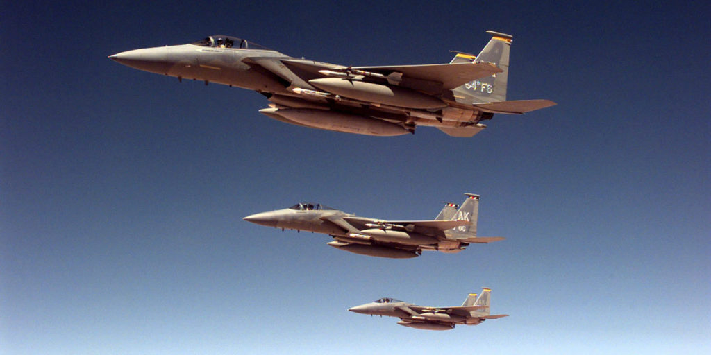 US F-15s flying over Iraq as part of Operation Southern Watch.