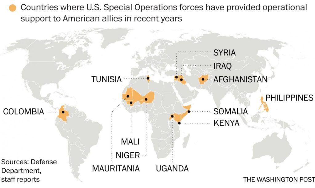 WaPo: Where US Special Operations forces have provided operational support to American allies in recent years