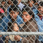 Refugees in concentration camp