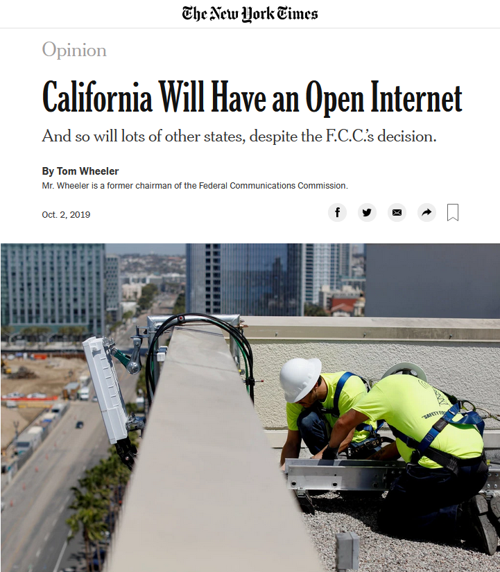 NYT: California Will Have an Open Internet