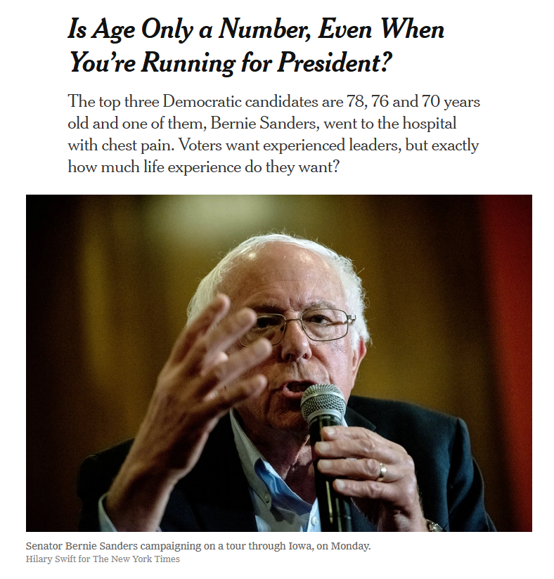 NYT: Is Age Only a Number, Even When You're Running for President?