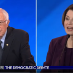 Amy Klobuchar (right) answers ABC's request for a candidate willing to redbait Bernie Sanders.