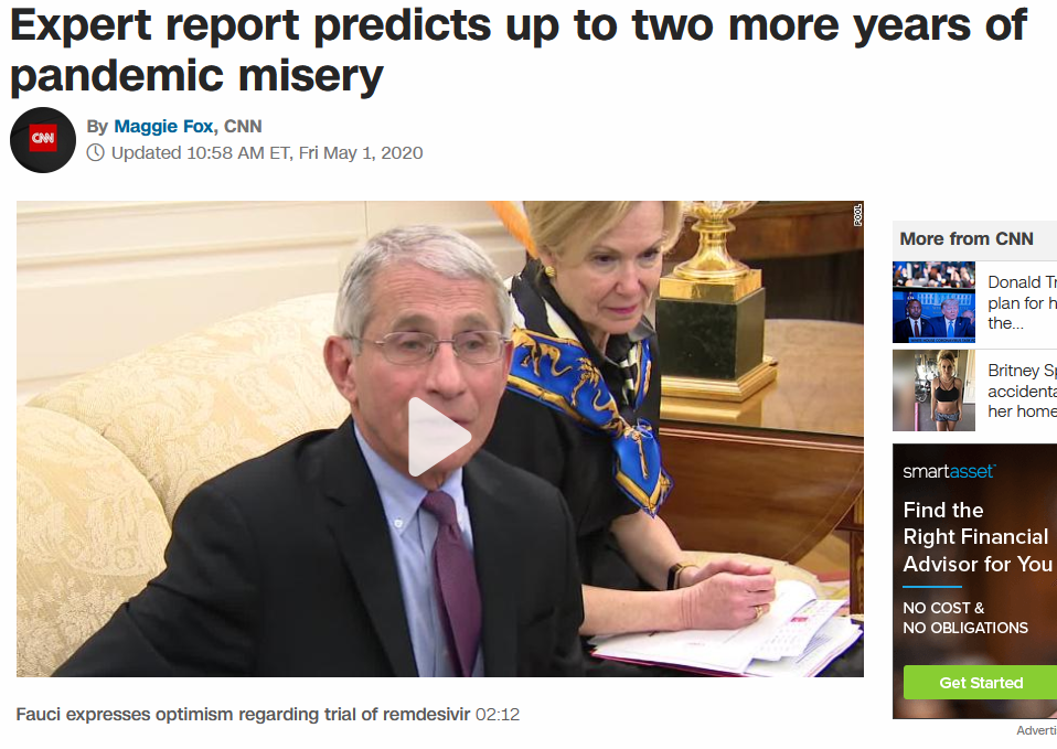 CNN: Expert report predicts up to two more years of pandemic misery