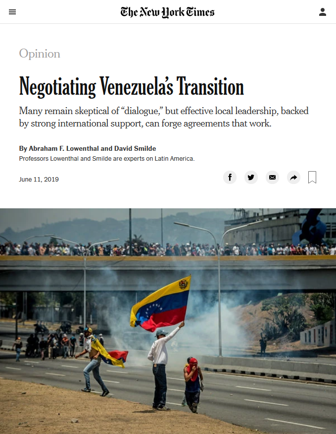 NYT: Negotiating Venezuela’s Transition