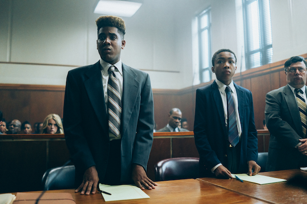 Jharrel Jerome and Asante Blackk in When They See Us