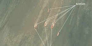 Detail from CNN image of purported North Korean sand dredging operation