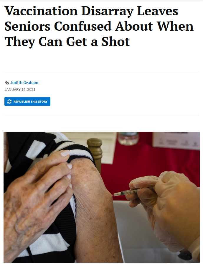 Kaiser: Vaccination Disarray Leaves Seniors Confused About When They Can Get a Shot