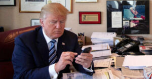 Donald Trump tweeting