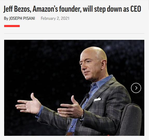 AP: Jeff Bezos, Amazon’s founder, will step down as CEO