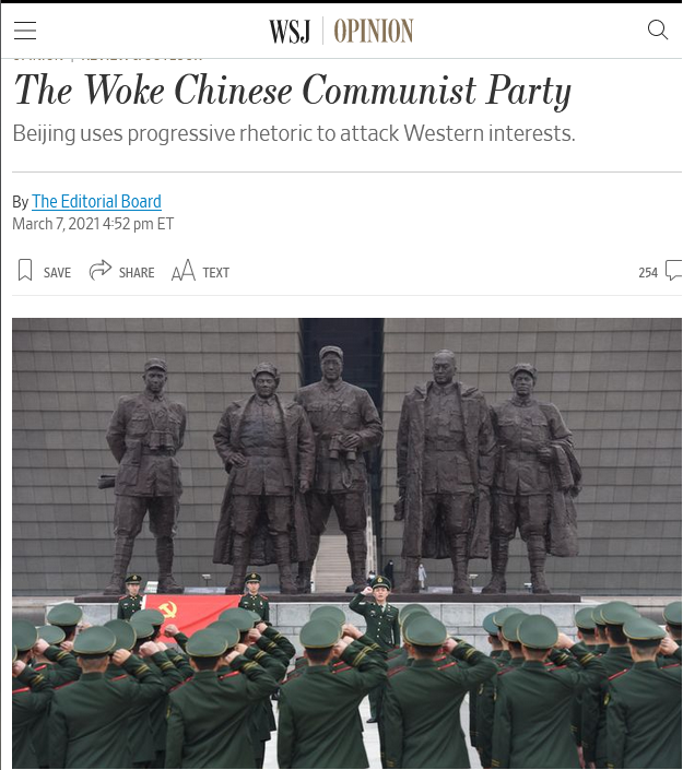 WSJ: The Woke Chinese Communist Party 