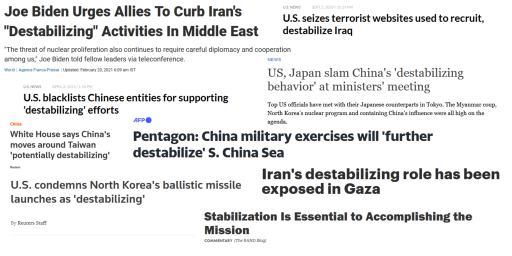 Collection of 'Destabilizing' headlines