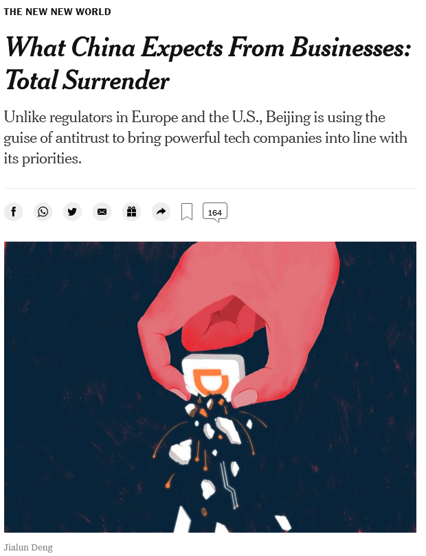 NYT: What China Expects From Businesses: Total Surrender